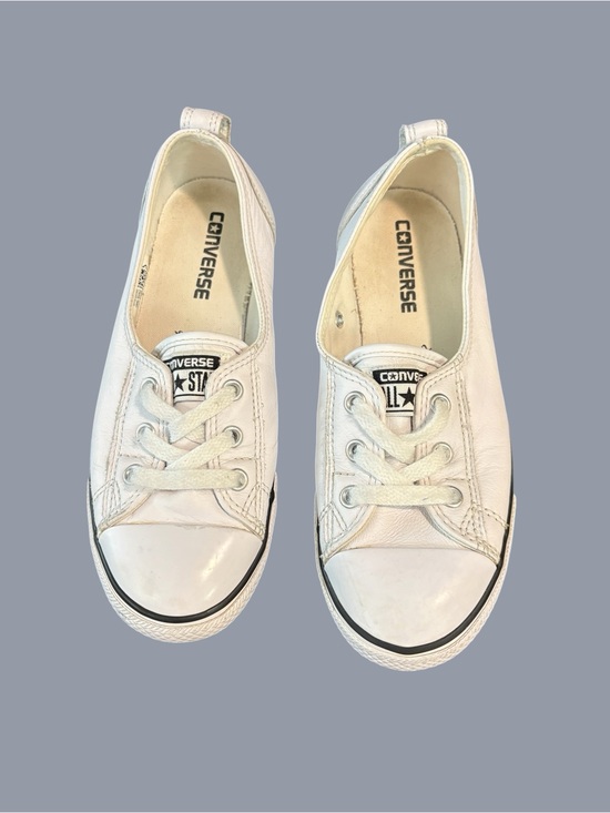 Converse Shoes - Converse White Leather Low Top All Star Sneakers, SZ 7
